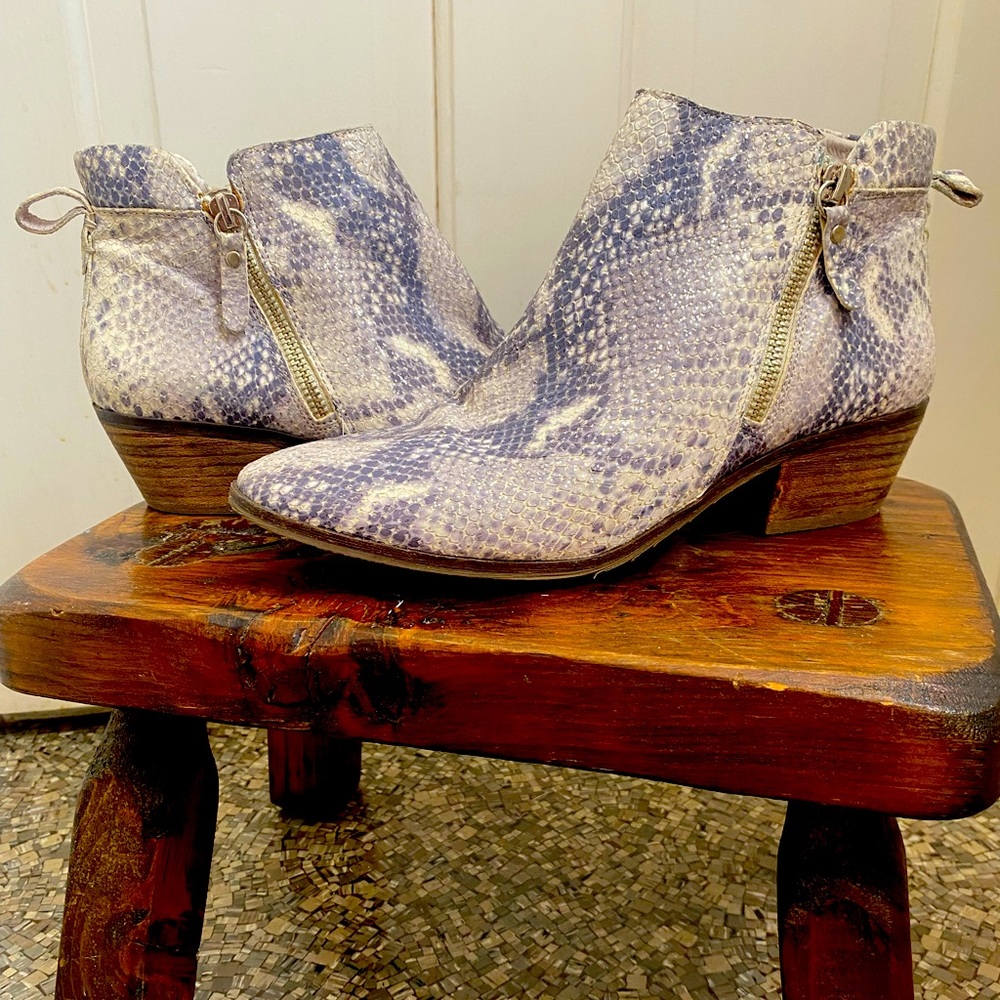 Vince Camuto snakeskin booties